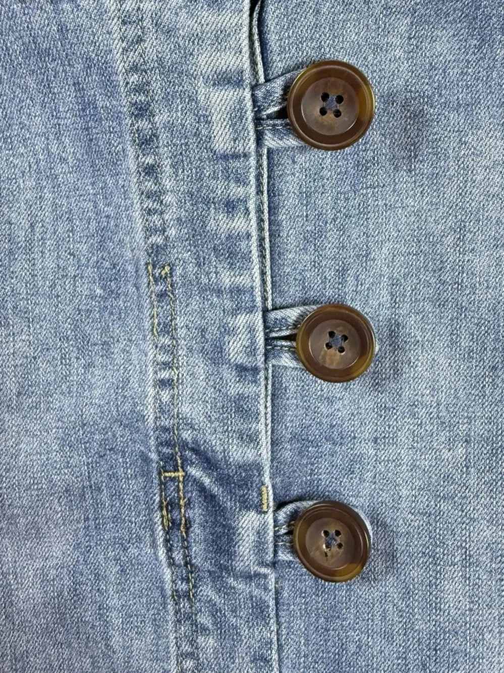 Wishlist Jeans Denim Mini Skirt Button Front Y2K Light Wash Size S